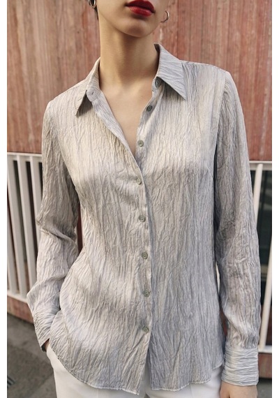 Sateen Salaş Gömlek - Taş-137370
