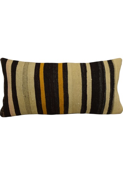 Zehra Abla Halı Yeni El Dokuma Dekoratif Lumbar Kilim Kırlent Yastık Kılıfı 6621 Çok Renkli