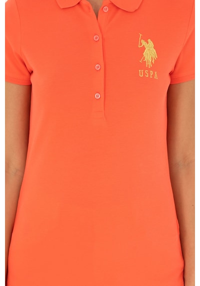 U.S. Polo Assn. Kadın Nar Çiçeği Basic Polo Yaka Tişört 50280071-VR039