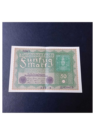 1919 Berlin 50 Mark Ca/çil Eski Yabancı Kağıt Para