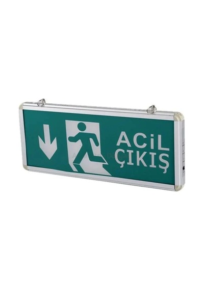 Aşağı İleri Acil Çıkış Levhası, 3 Saat Şarjlı, Elektrikle Çalışır, 3 Watt Ledli Exıt Çıkış