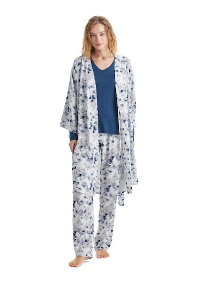Blackspade Kadın Uzun Kol V Yaka Lacivert Pijama & Sabahlık Takım 51224-51227 001