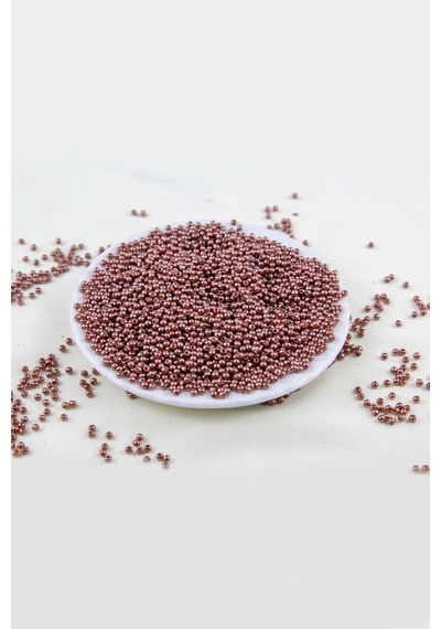 Açık Kahve 3 Mm Plastik İnci Boncuk Takı Aksesuar Malzemesi 25 Gr