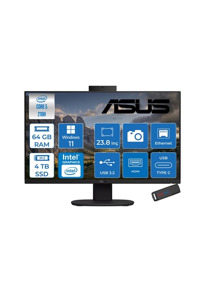 Asus V440VAK-C58512B0DP25 Core 5 210H 64 GB 4 TB SSD 23.8" W11P AIO Masaüstü Bilgisayar