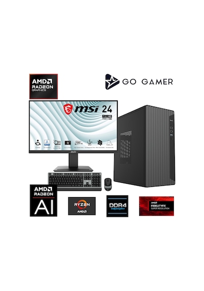 Go Gamer AE333D R7-5700G 32 GB 2 TB SSD 24" Free Dos Oem Paket Masaüstü Oyuncu Bilgisayarı