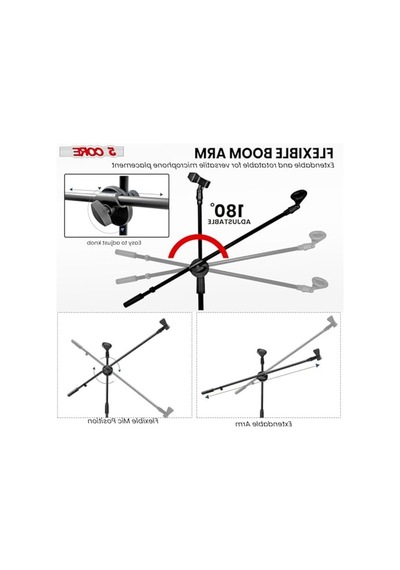 Ayarlanabilir Tripod Mikrofon Standı, 2 Mikrofon Tutar