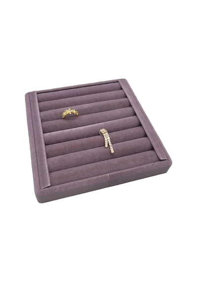 Yerli Üretim Süet Kumaş Lila Renk 15 Cm / 15 Cm Yüzük Sergileme Standı Çok Renkli
