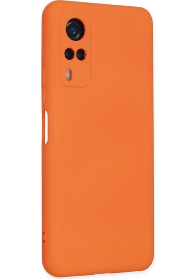 Cosmotex Newface Vivo Y53s Kılıf Nano İçi Kadife Silikon - Turuncu