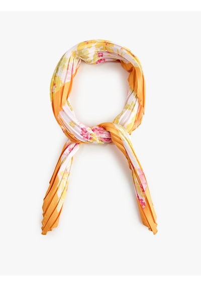 Koton Pileli Saten Kare Fular Bandana Multıcolor 6sak50107aa Mavi