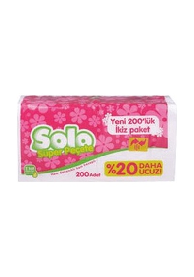 Solo Peçete 200 Adet 30x30 Cm Emici Ve Dayanıklı 2'li Ekonomik Paket - 2 Adet Tarı