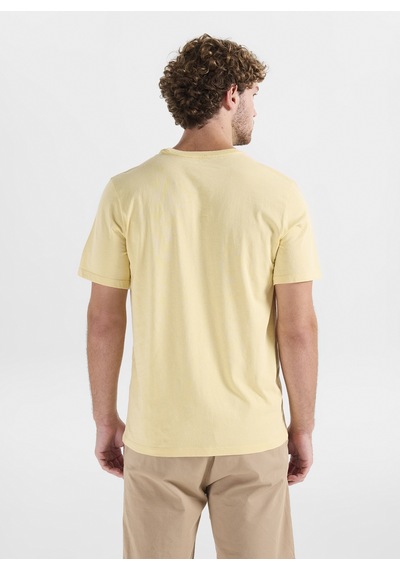 Dockers Sarı Erkek Slim Fit Logo Baskılı %100 Pamuk T-shirt A3143-30 Bej