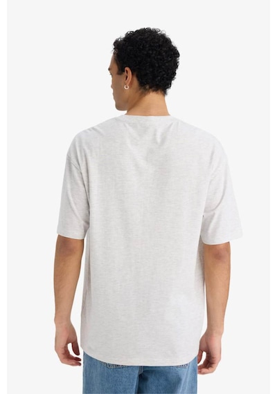 Defacto %100 Pamuk Boxy Fit Baskılı Tişört F8120ax26spgr389 Gri-gr389