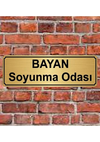 10X20 Cm Bayan Soyunma Odası Yazılı Metal Yönlendirme Levhası