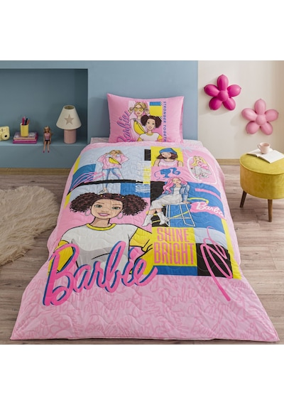 Taç Lisanslı Barbie Bright Tek Kişilik Pamuk Complete Set 000000001000050026 Çok Renkli