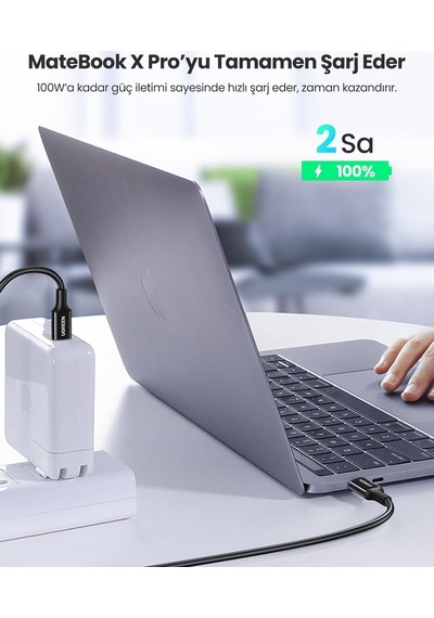 Usb-c 100w 5a Qc Pd Hızlı Şarj Kablosu, 1 Metre, Siyah, 80371 Diger