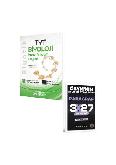 2027 Biyotik 2027 Tyt Biyoloji Konu Anlatım Föyleri+ Evp Akademi Paragraf