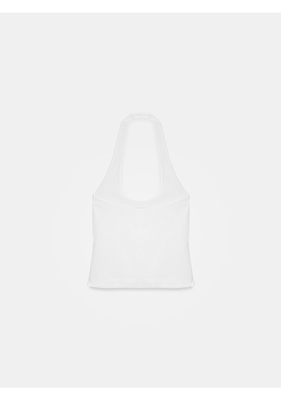 Dilvin 32726 Halter Yaka Top-beyaz
