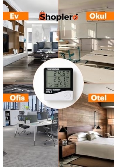Ayrex Htc-2 Kablolu Termometre Ve Nem Ölçer / İç Ve Dış Ortam Takibi İçin Gelişmiş Çözüm