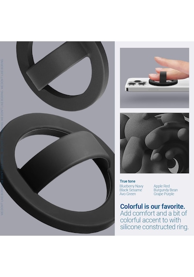 Spigen Caseology Magsafe Destekli Modeller İle Uyumlu Telefon Tutucu Halka Nano Pop Mag Fit Ring Siyah - Afa07060 Spige