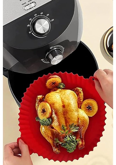 Airfryer Silikon Pişirme Kabı - Kırmızı - Tüm Airfryer'lara Uyumlu Silikon Kırmızı Diğer