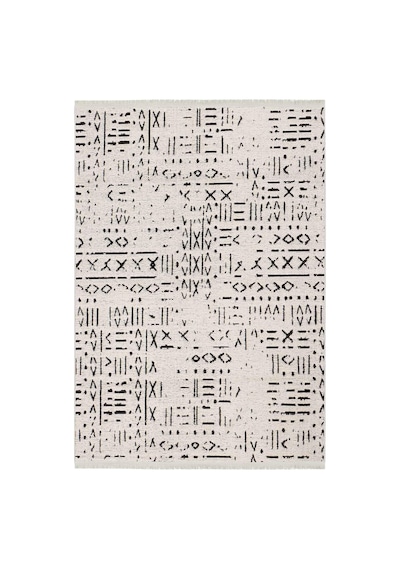 Aden Kaymaz Taban Halı, Aden Sierra 2, Makinada Yıkanabilir Şönil Dokuma Halı Beyaz - 80 X 150 Cm Çok Renkli