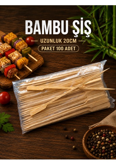 Bambu Şiş 20 Cm 100 Adet