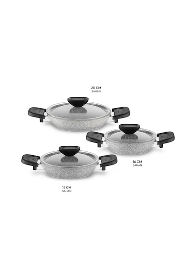 Emsan Fortis Granit 6 Parça Sahan Set Gri Gri