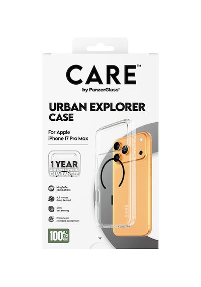 Care By Panzerglass Flagship Apple Uyumlu iPhone 17 Pro Max Transparent Urban Explorer Siyah Magsafe Kılıf