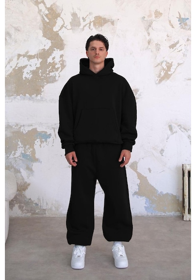 Siyah Cozy Basic Oversize Sweatshirt Siyah