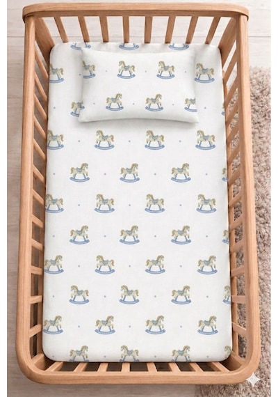 Pamuk Lastikli Bebek Çarşafı + Yastık Kılıfı Park Yatak 60x120 70x110 70x120 Uyumlu