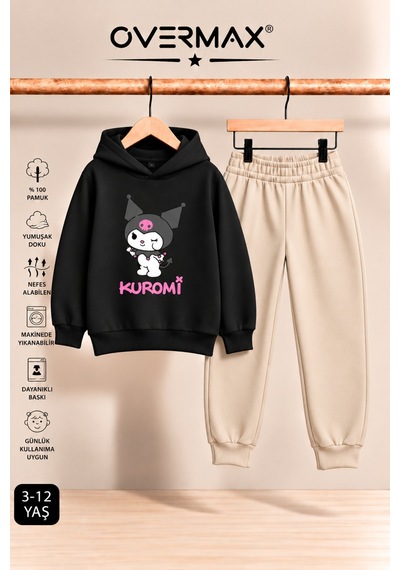 Overmax Kuromi Baskılı Kız Çocuk Kapüşonlu Sweatshirt & Eşofman Takımı- 3-12 Yaş Siyah-bej - 922453421 Siyah-bej Overmax Kuromi Baskılı Kız Çocuk Kapüşonlu Sweatshirt & Eşofman Takımı- 3-12 Yaş Siyah-bej - 922453421 Siyah-bej