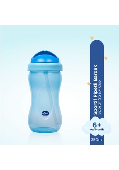 Wee Baby Pipetli Bardak 350 ml Mavi 6+ Ay