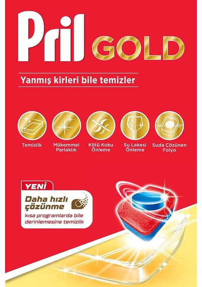 Gold Yanmış Kirler İçin 30 Tablet Bulaşık Makinesi Deterjanı 1 X 30 Tablet