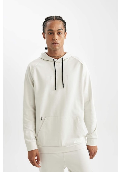 DeFactoFit Standart Fit Kapüşonlu Cepli Skuba Dalgıç Kumaş Sporcu Sweatshirt D1950AX24AUBG721