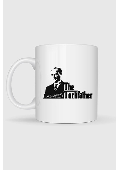 The Turkfather Mustafa Kemal Atatürk Baskılı Kupa Bardak Beyaz