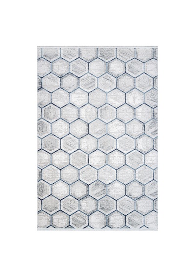 Bespoky Argilla Geometrik Modern Salon Halısı Makine Dokuma Gri - Ekru