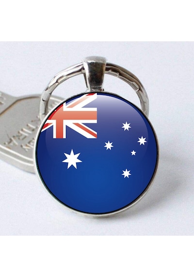 Tamgacrafts Avustralya Australia Bayrağı Metal Anahtarlık Ülke Temalı Hediyelik Çok Renkli