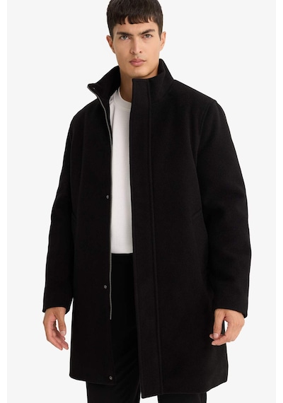 Defacto Regular Fit Dik Yaka Cepli Fermuarlı Astarlı Kaşe Parka F0752ax25wnbk27 Siyah-bk27