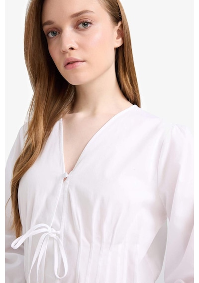 DeFacto Regular Fit V Yaka Poplin Uzun Kollu Tesettürt Bluz Tunik F2720AX25SMWT34 DeFacto Regular Fit V Yaka Poplin Uzun Kollu Tesettürt Bluz Tunik F2720AX25SMWT34