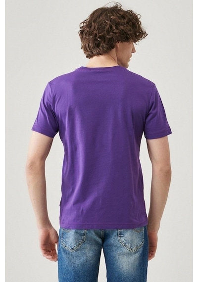 Flood Of Style Unisex Brooklyn Baskılı T-shirt Mor