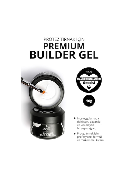 Momo Professional Premium Builder Gel Protez Tırnak Jeli No.02 Beyaz 10 gr