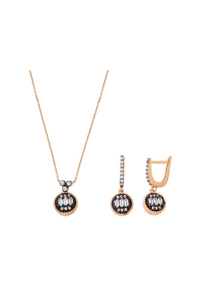 Kolye & Küpe Rose Altın Set TMS720ST2-68