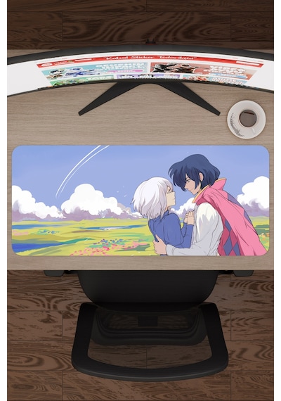 Howl's Moving Castle Dikişli Kauçuk Oyuncu Mousepad V1 - 70x30 Xl Gaming Mouse Pad
