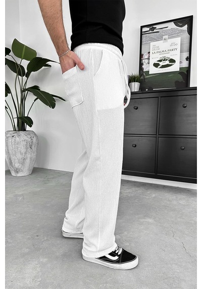 Ekru Breeze Soft Baggy Pantolon Ekru
