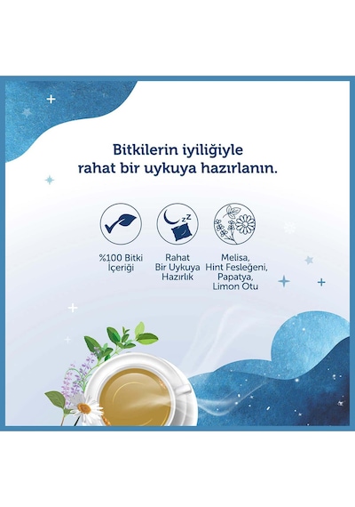 Doğadan İyi Uykular Çayı Melisa Hint Fesleğeni Süzen Poşet 3 x 18'li