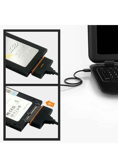 Usb 3.1 Type-C To Sata Çevirici Kablo 2.5 Inç Disklerle Uyumludur