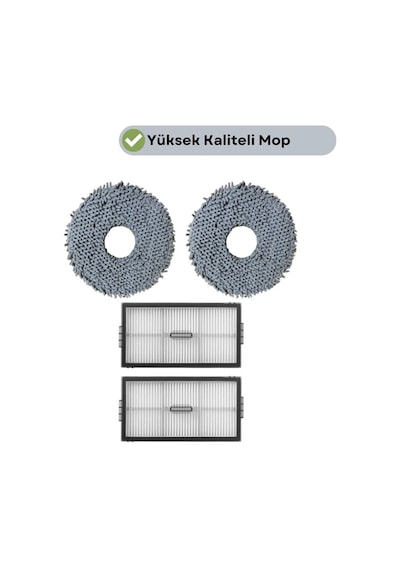 Roborock Qrevo Edge 2 Pro Uyumlu Mop Ve Hepa Filtre-4 Parça