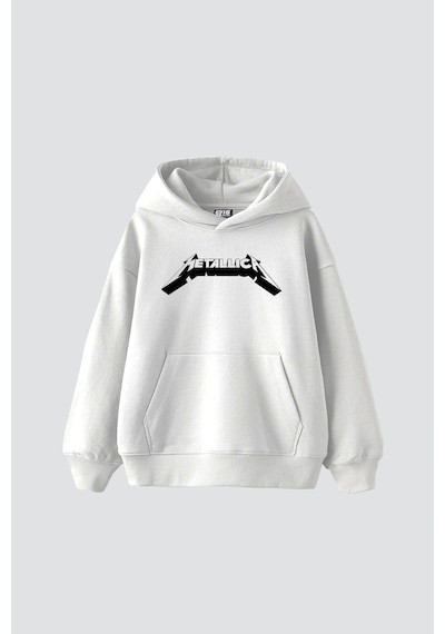 Startmore Metallica And Justice For All Baskılı Oversize Unisex Beyaz Beyaz