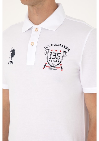 U.S. Polo Assn. Erkek Regular Fit Beyaz Polo Yaka Tişört 50299667-VR013