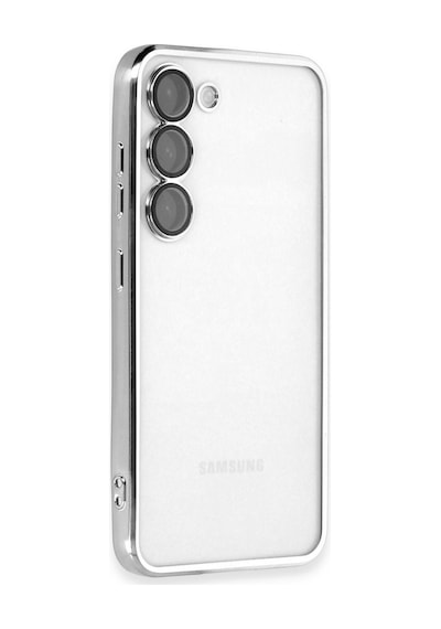 Samsung Galaxy  Uyumlu,  S24 Kılıf Razer Lensli Silikon - Gümüş